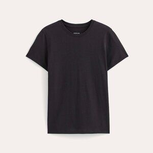 Everlane Slim Crew Neck in Essential Cotton in Black, Size Large